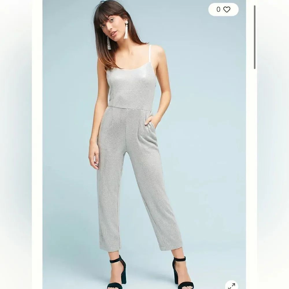 Anthropologie ett:twa Claudette Sequined Jumpsuit